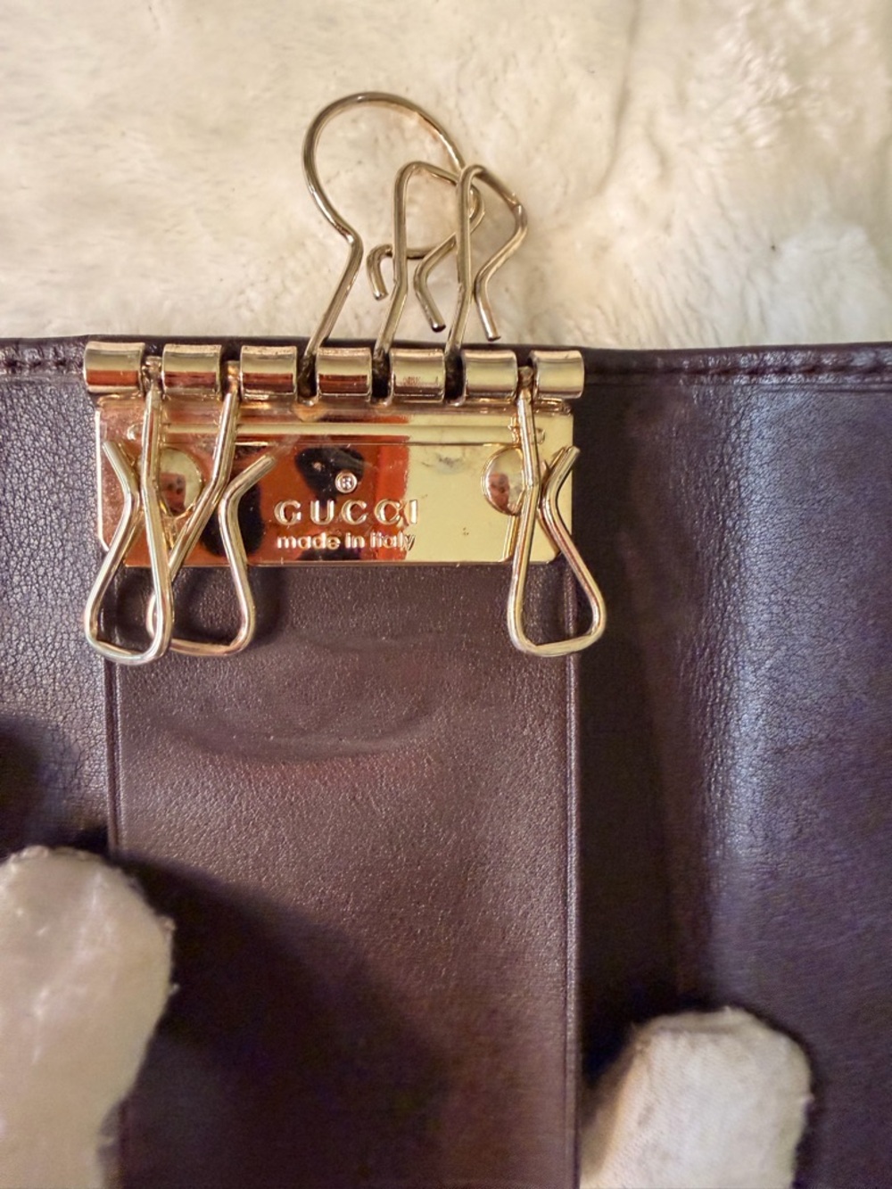 Gucci brown Guccissima leather key case. - Picture 8 of 16